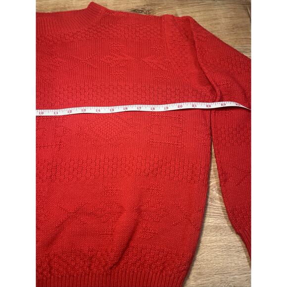 Vintage Lauren Knitwear Women’s Sweater L Red L/S Made USA Knit - Picture 5 of 5